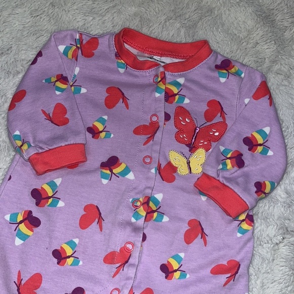 (2 for $10) PEKKLE butterfly snap up footie/ sleeper 🦋 - Picture 2 of 4